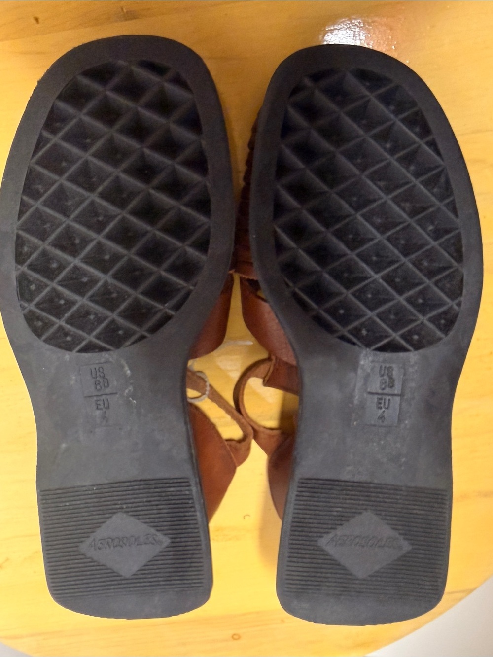 Aerosoles 90s Y2K Vintage Brown Leather Huarache Fisherman Sandals NWOT 8B - Picture 9 of 9